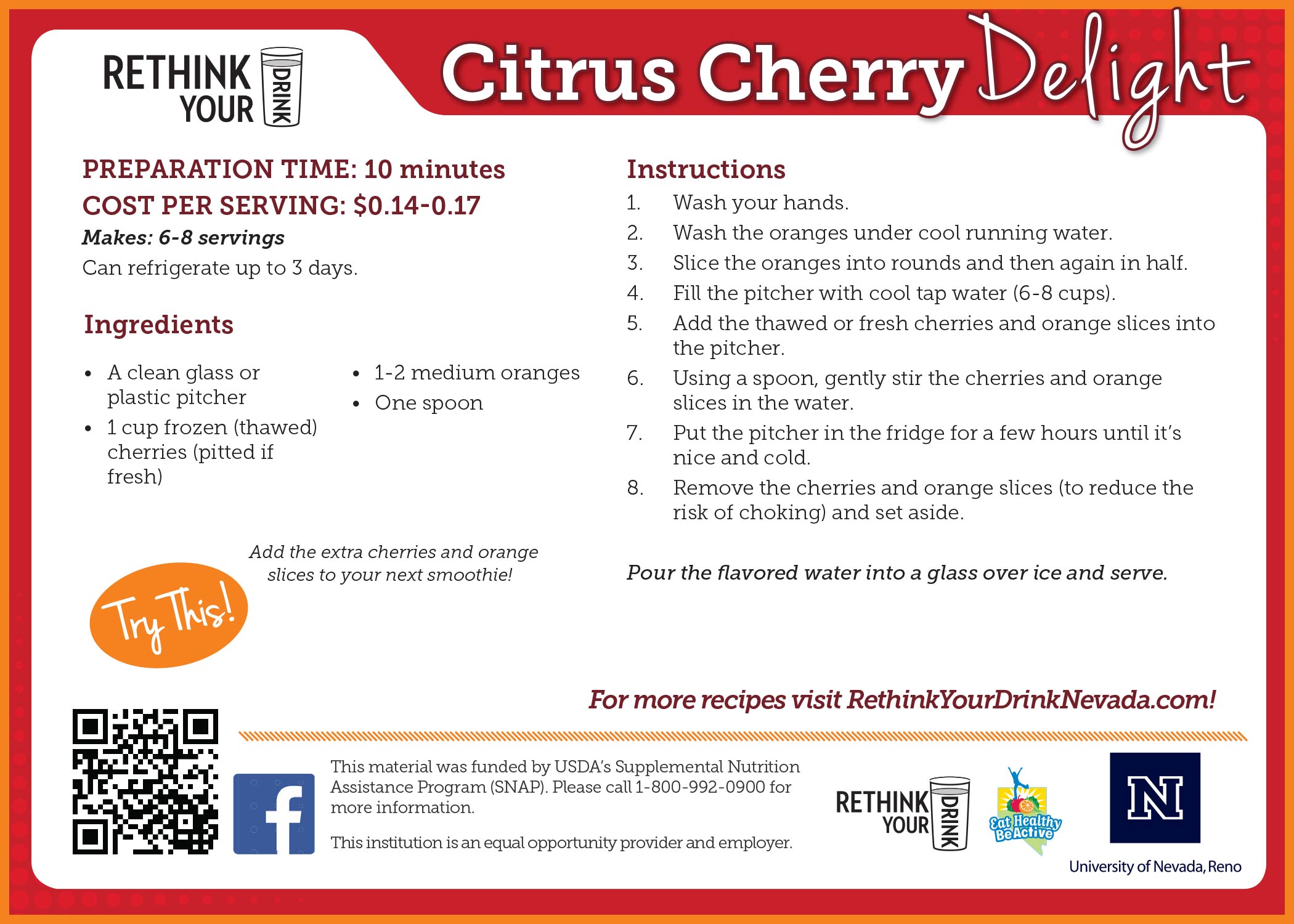 citrus cherry delight recipe card