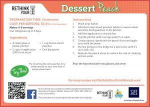 dessert peach recipe card