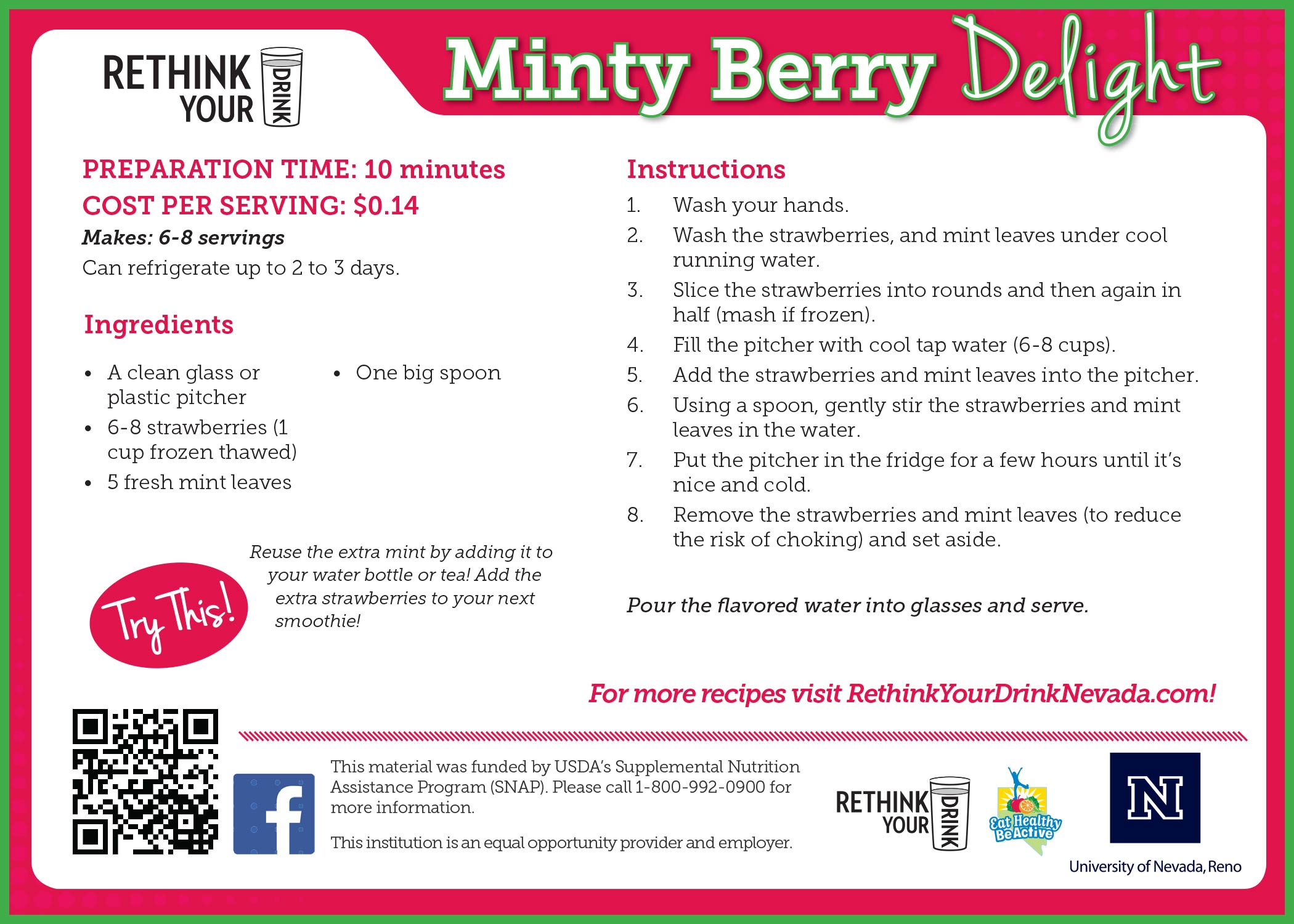 mint berry delight recipe card