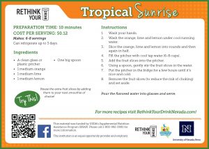 tropical sunrise recipe card