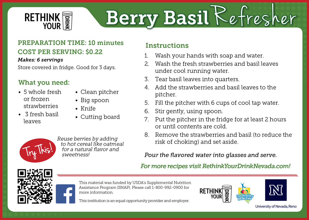 berry basil refresher recipe card