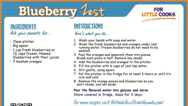 blueberry zest recipe card