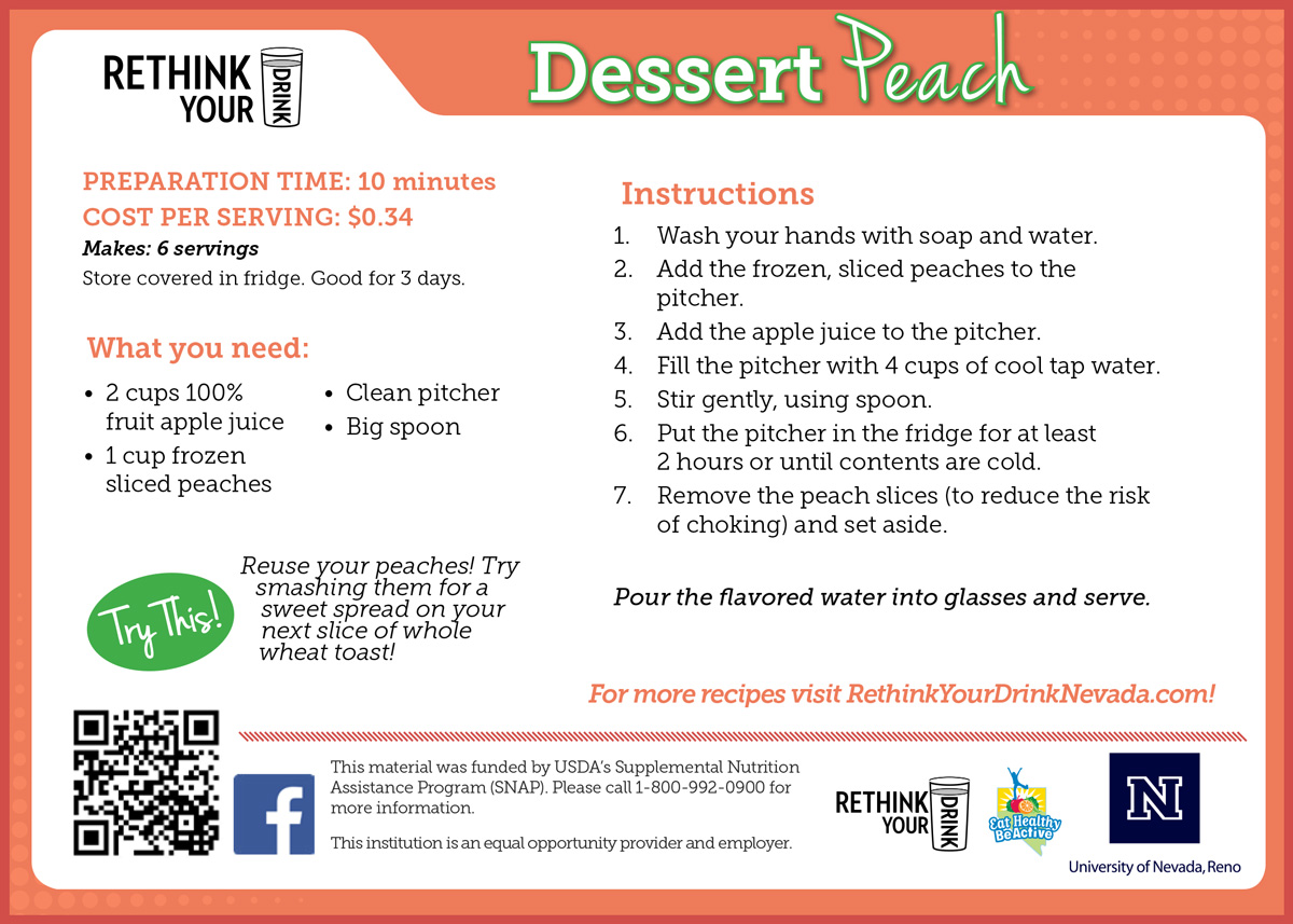 dessert peach recipe card