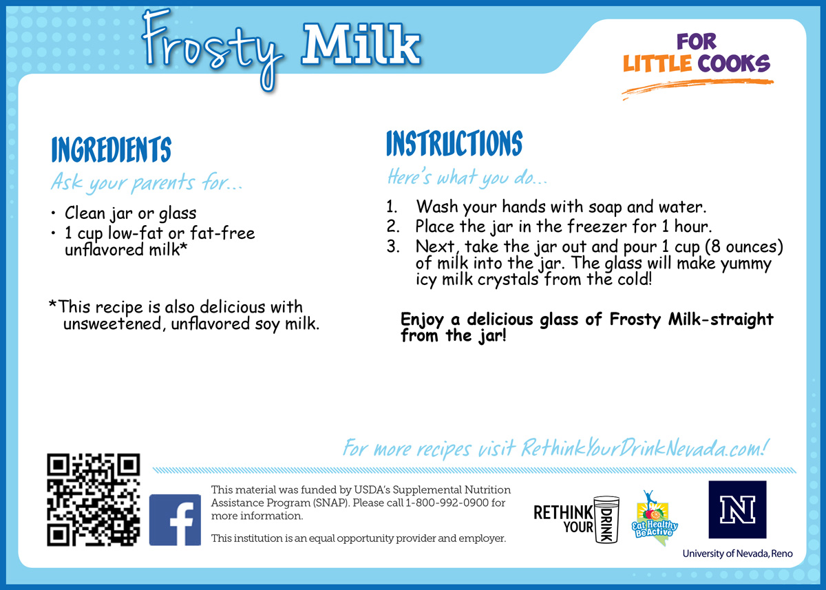 frosty milk recipe card