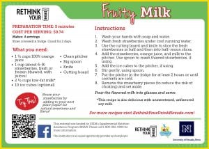 fruity milk recipe card
