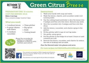 green citrus breeze recipe card