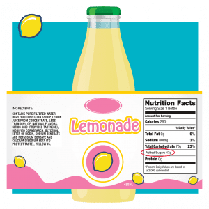 bottle of lemonade with label