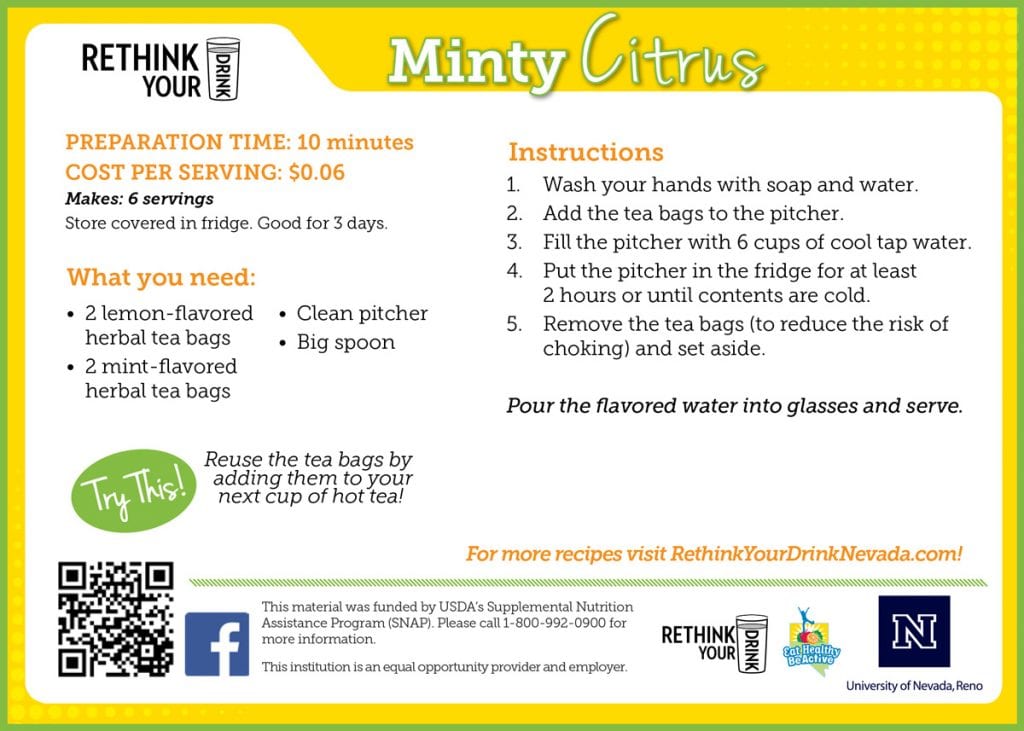 minty citrus recipe card