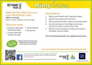 minty citrus recipe card