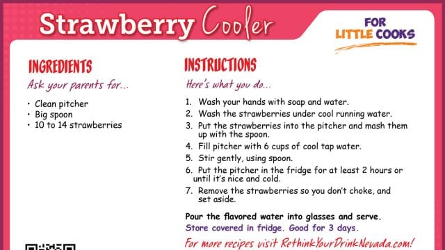 strawberry cooler recipe card