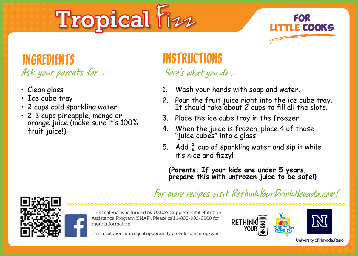 tropical fizz recipe card