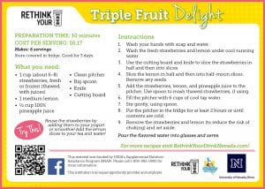 triple fruit delight recipe card