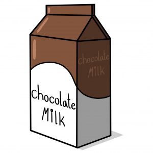 Cartoon image of chocolate milk carton