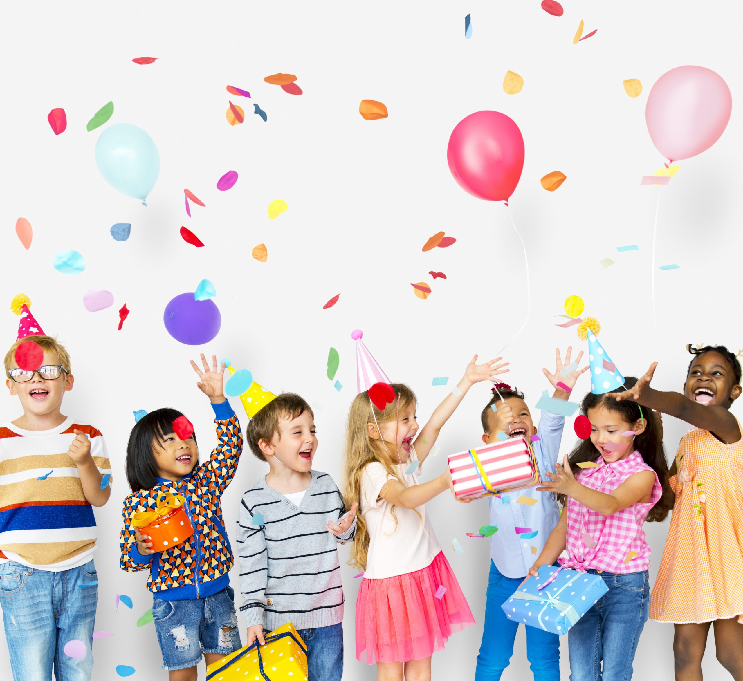 Group of kids celebrating a birthday party together